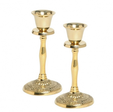 Brass Shabbat Candlesticks 4