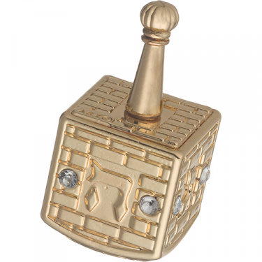 Metallic Gold Dreidel Israeli Style