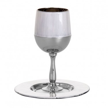 White Enamel Kiddush Cup