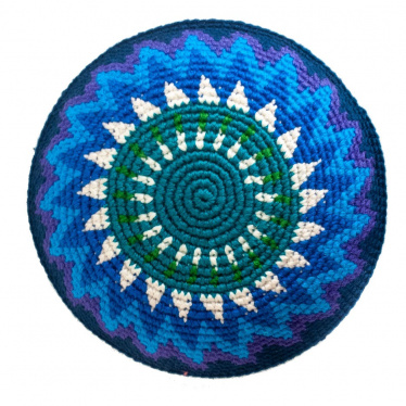 Jewel Tone Kippah in Teal & Blue