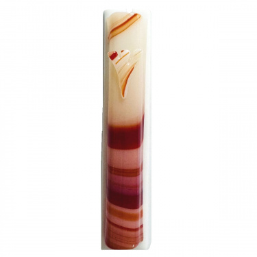 Orange Wave Hand-Made Glass Mezuzah Case