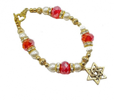 Bright Red Crystal Bracelet