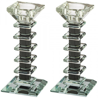 Crystal Candlesticks Modern 6.5