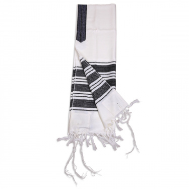 Carmel Hand Woven Tallit Black