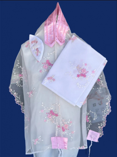 Michelle Judaica Tallit Set Pink Flowers